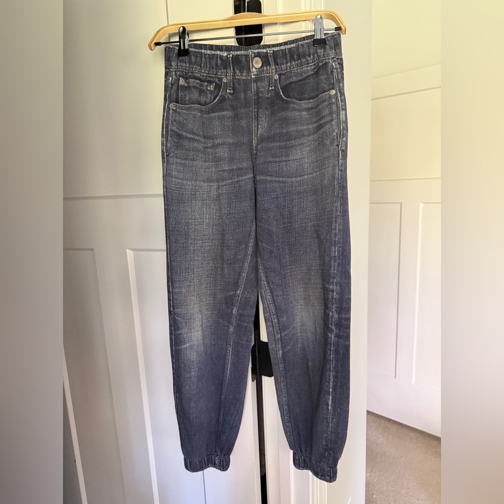 Rag & Bone Miramar Sweatpants Jean Joggers blue printed stretch‎ pockets